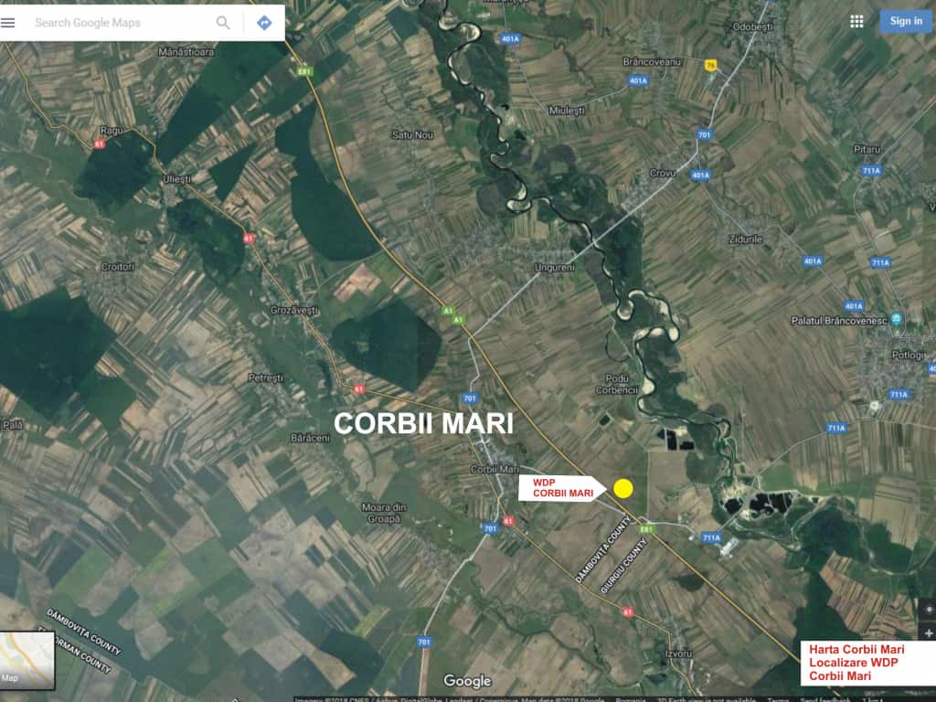 WDP Industrial Park Corbii Mari - proiect in dezvoltare Bucuresti autostrada A1 localizare zona harta Corbii Mari