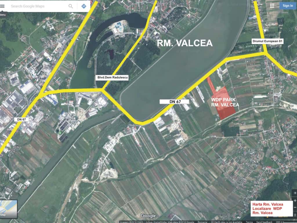 WDP Ramnicu Valcea inchiriere spatiu depozitare Ramnicu Valcea sud vedere satelit